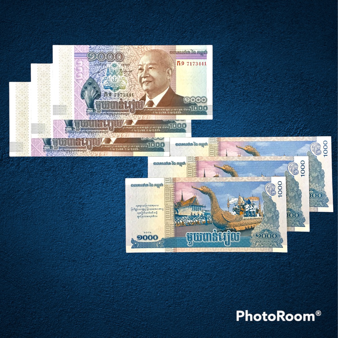 Tờ tiền 1000 Riels Campuchia kỷ niệm vua Sihanouk Cambodia , tiền Đông Nam Á , Mới 100% UNC
