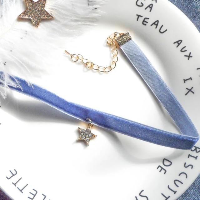 Dây choker xanh siêu xinh