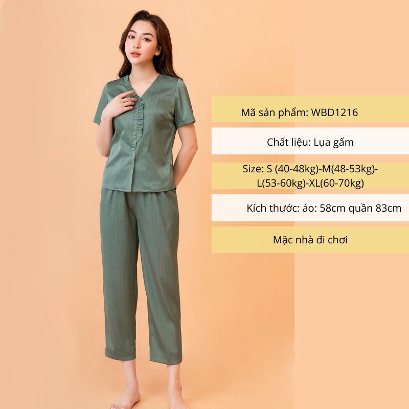 Pijma, Đồ ngủ mặc nhà ngắn tay nữ basic Freedy WBD1216