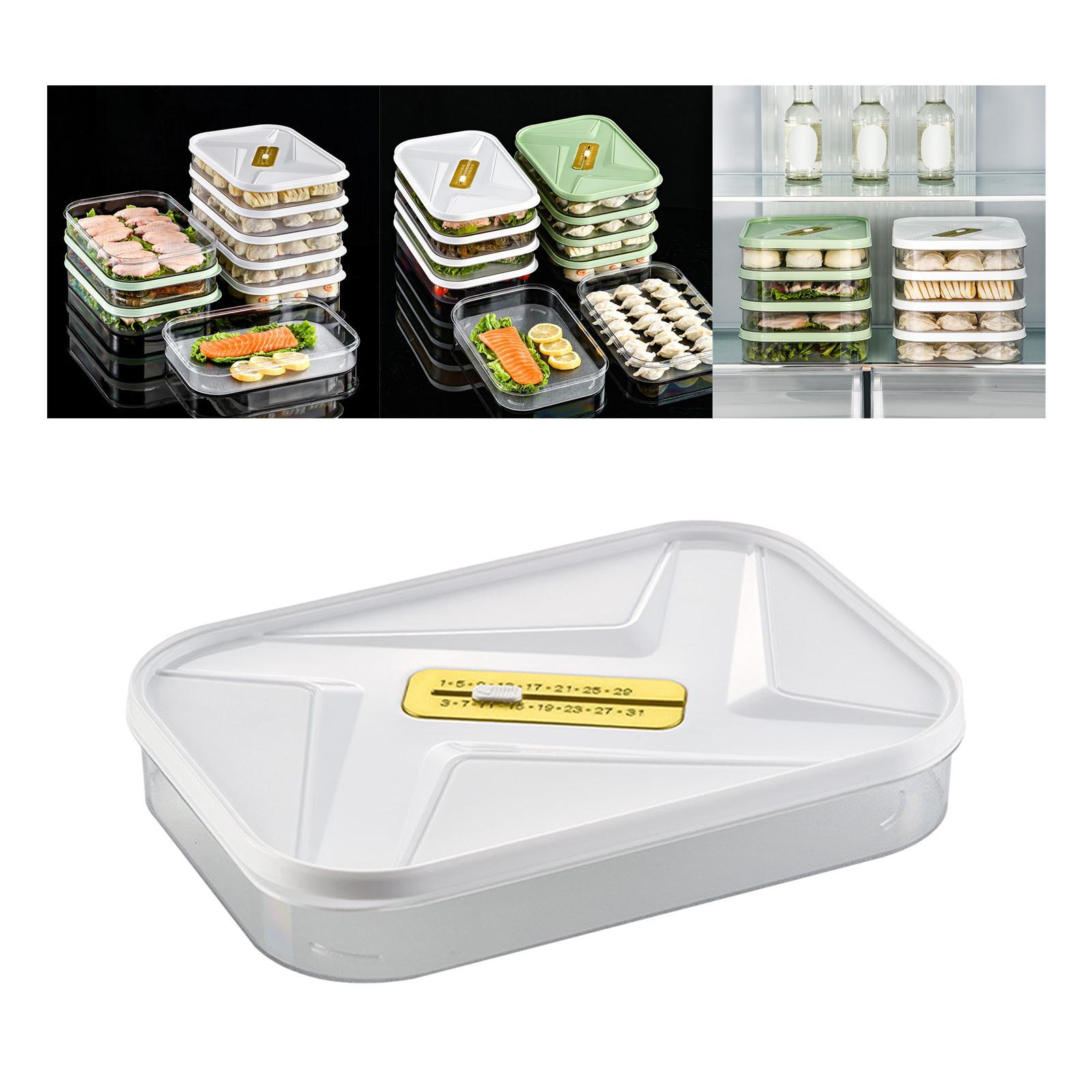 Food Storage Box Refrigerator Dumplings Organizer Easily Clean Stackable