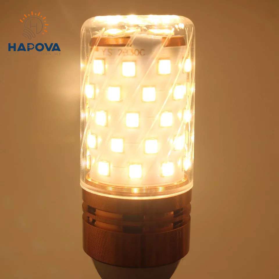 Bóng đèn led 3 Chế độ màu Trắng, Vàng, Trung tính 12W Đui E27, E14 HAPOVA MONA 3612