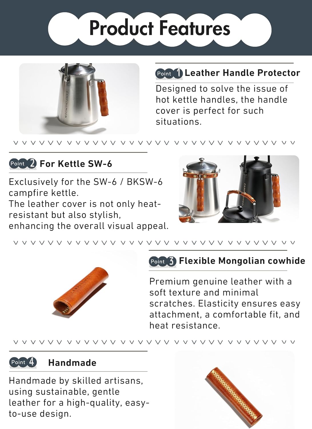 Miếng da bọc chống nóng Campingmoon PT-67 dùng cho ấm đun SW-6 / BKSW-6