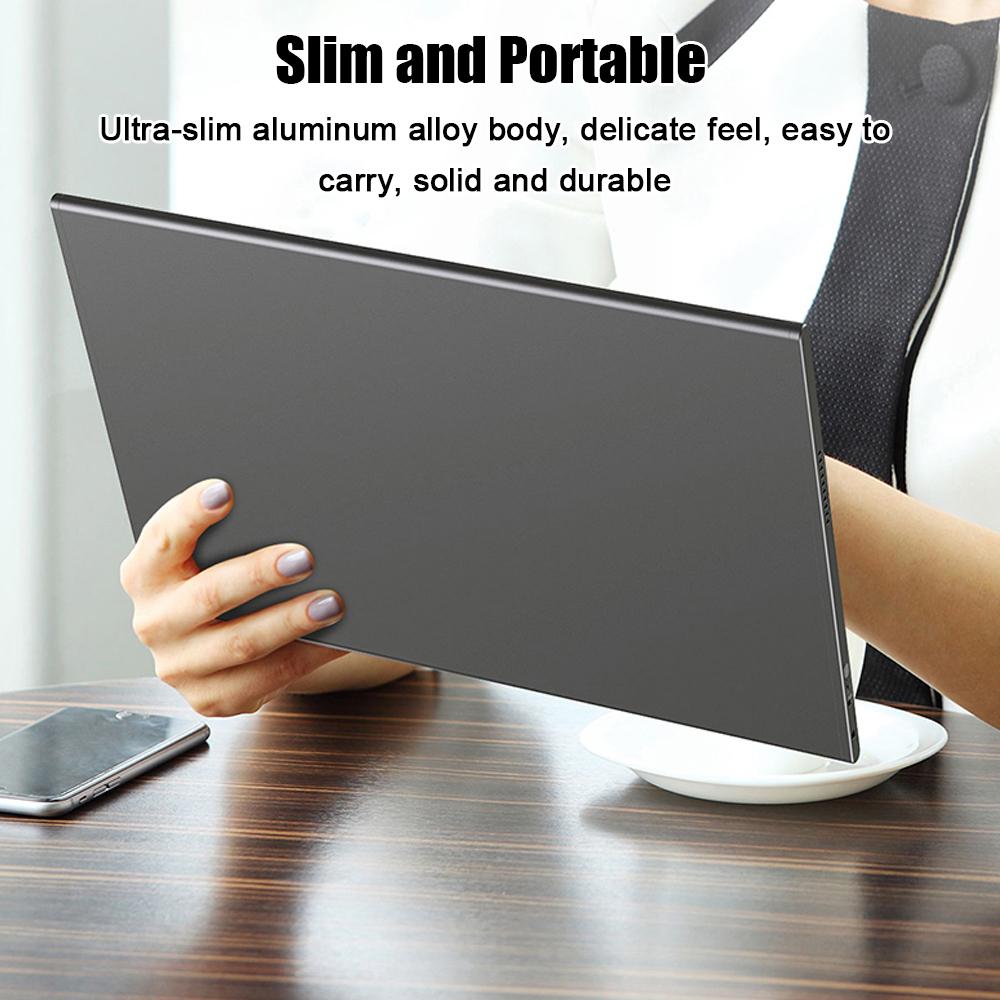 15.6 inch Portable Monitor IPS Screen 1920*1080 Resolution 170° Wide Viewing Angle 60Hz Refresh Rate Wide Compatibility