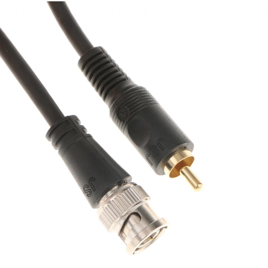 BNC Male To RCA Male M/M Coax/Coaxial For  Cable Cord Black