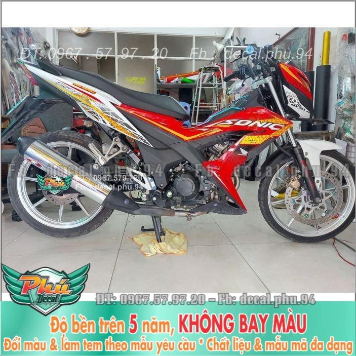 Tem rời Sonic đỏ trắng hoa văn