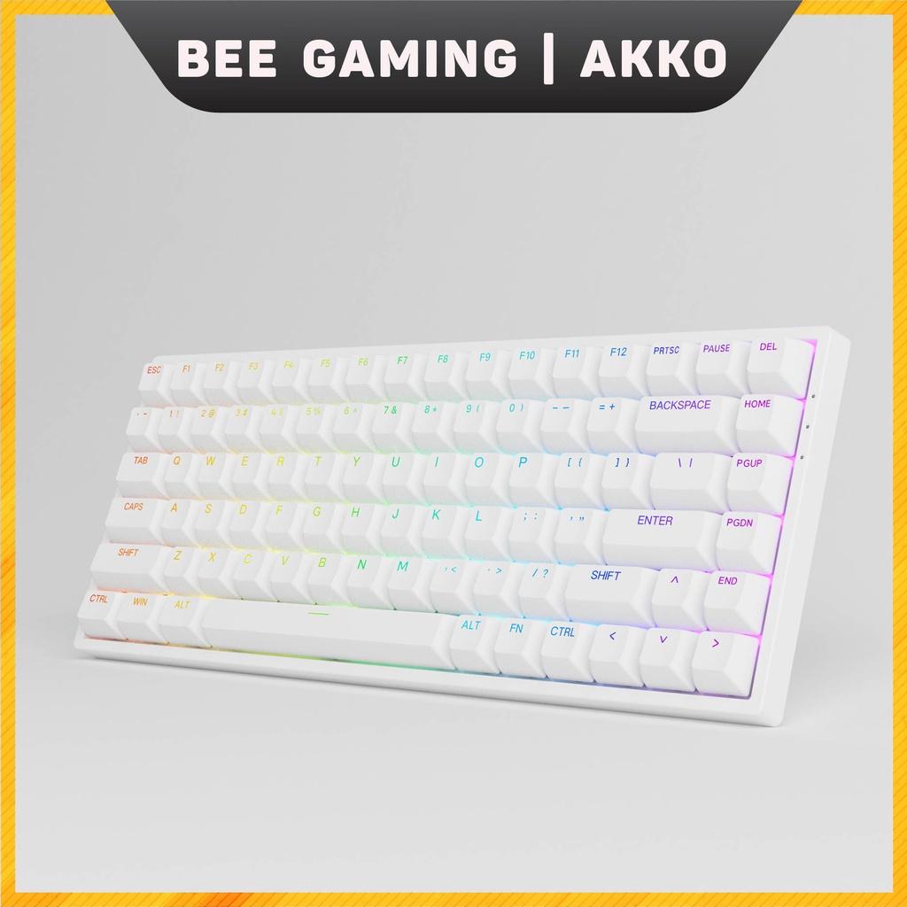 Bàn phím cơ chính hãng  AKKO 3084 v2 RGB – Black / White (Foam tiêu âm / Hotswap / AKKO CS Jelly switch)