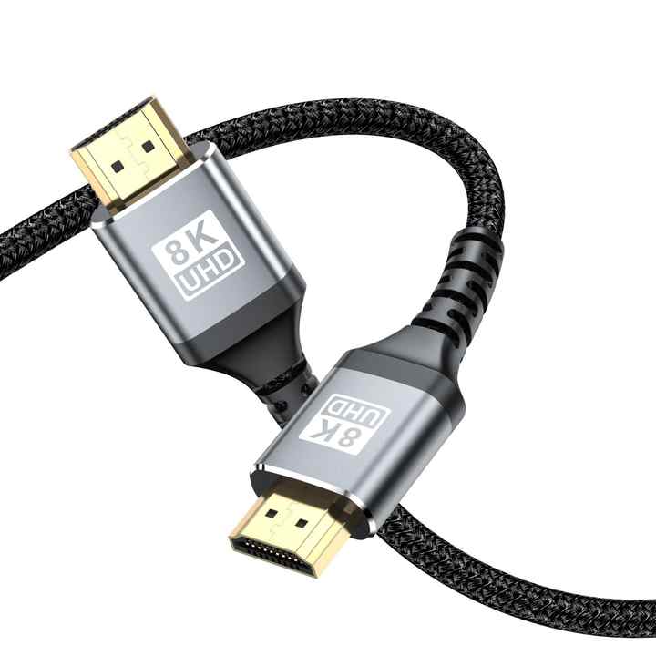 Dây Cáp HDMI 2.1 8K@60Hz/48Gbps - Cáp HDMI FIRO ATMOS Dài 5 Mét - Dây HDMI 2.1 8K/60Hz/48Gbps - 4K/120Hz - 2K/144Hz - Dài 5 Mét Lõi Dù Dùng Cho Tivi/ Máy Tính/ Playstation - Hàng Chính Hãng