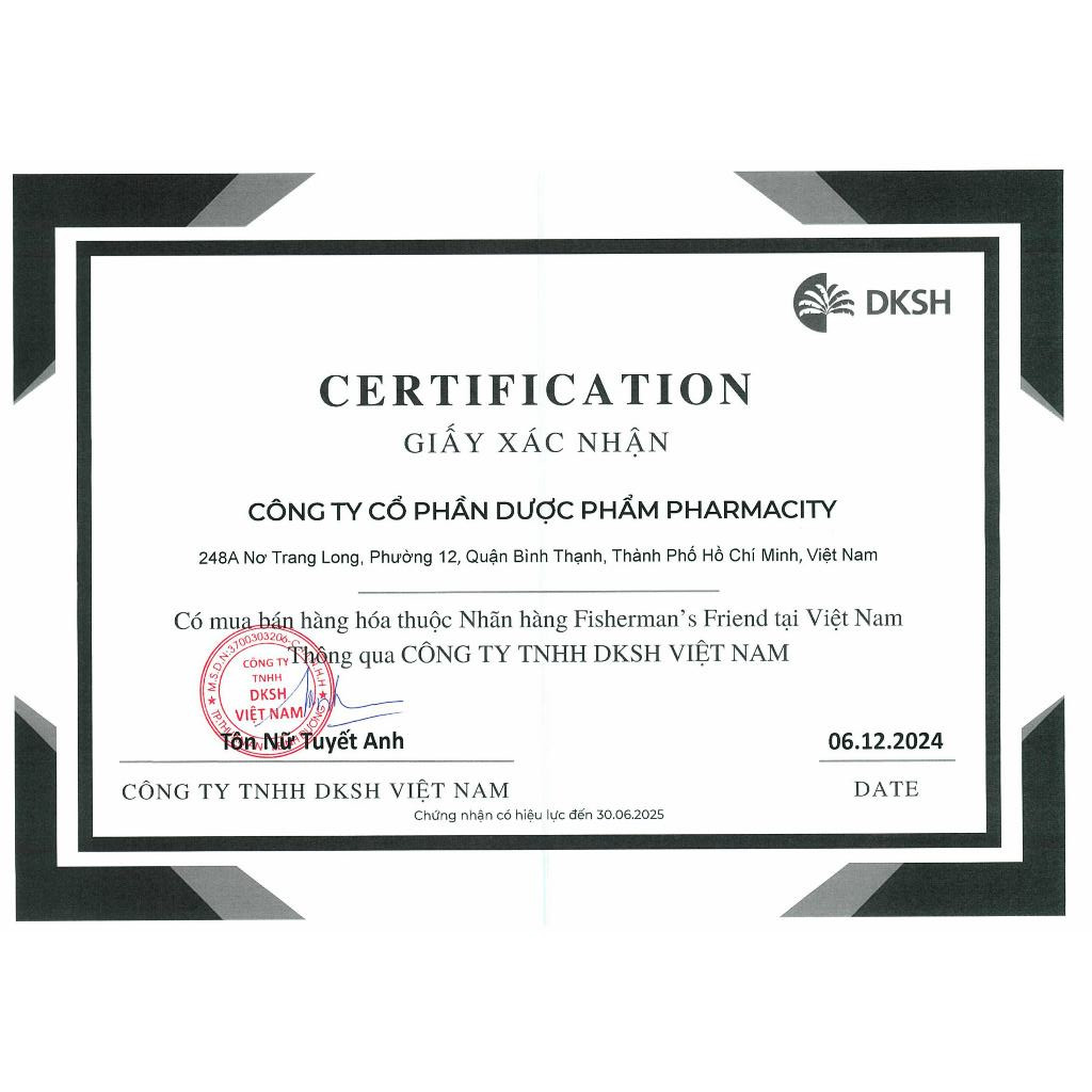 Kẹo cay con tàu FISHERMAN'S FRIEND không đường vị cherry (25g)