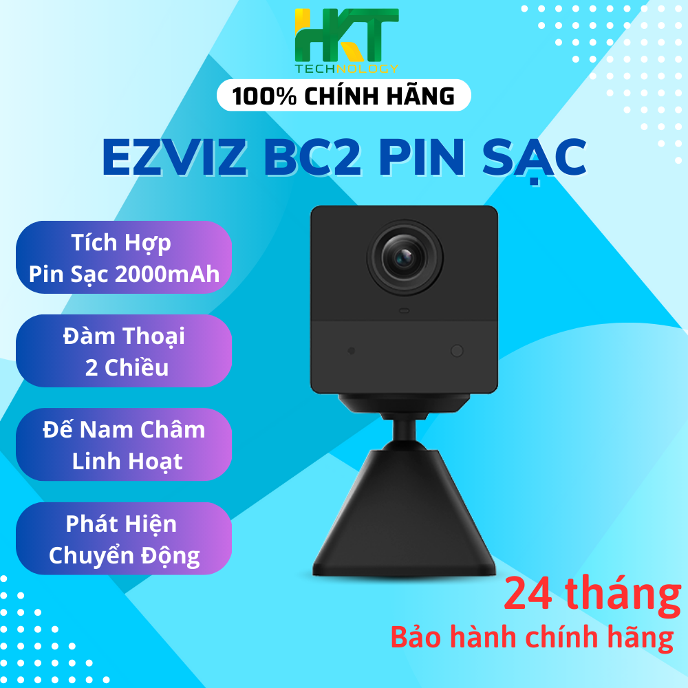 Camera dùng Pin sạc không dây Ezviz BC2 Mini đàm thoại 2 chiều - Hàng chính hãng