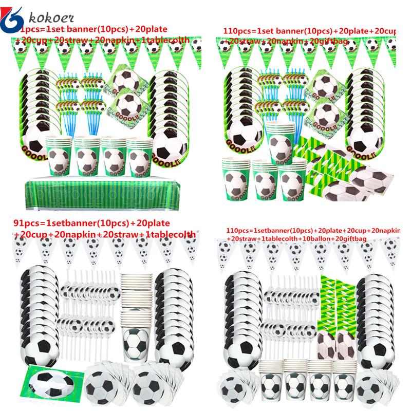 1 Bộ Thế Giới Chủ Đề Bóng Đá Bóng Đá Xanh Sinh Nhật Trẻ Em Dùng Một Lần Bộ Đồ Ăn Băng Cốc Đĩa Dự Tiệc Cung Cấp