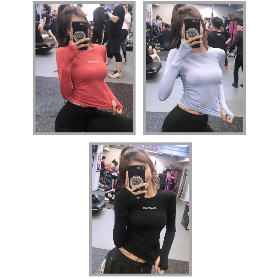 Áo tập yoga nữ tay dài có chun eo dệt kim Balance Care, áo mùa lạnh tập gym, yoga, aerobic, thể thao, ôm body Evasport