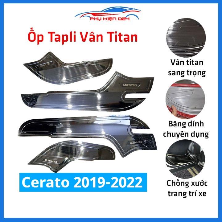 Bộ ốp tapli Cerato 2019-2020-2021-2022 vân Titan chống xước va đập khi mở cửa và làm đẹp xe