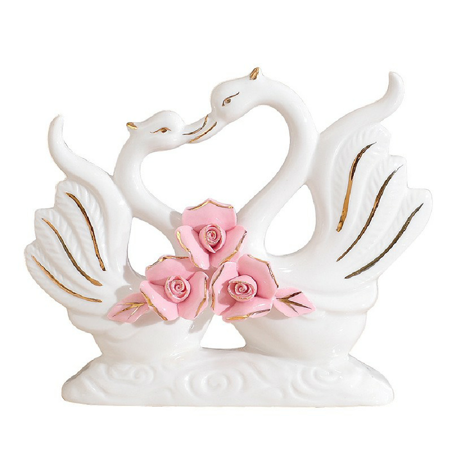 CẶP THIÊN NGA BẰNG GỐM SỨ TRANG TRÍ PHONG THUỶ TÌNH YÊU THUỶ CHUNG cao 20cm