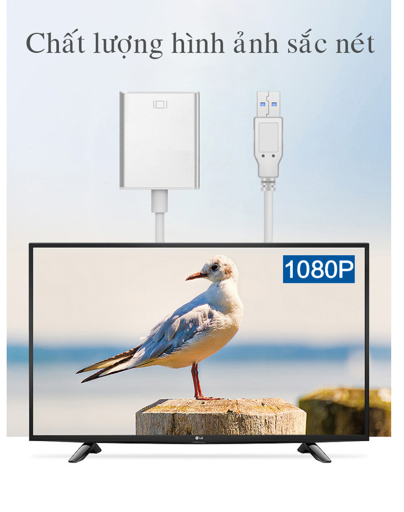 Cáp USB 3.0 sang HDMI Hỗ Trợ Full HD 1080p dùng cho Windows và MacOS