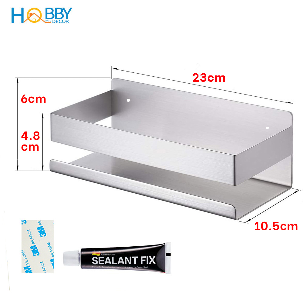 Kệ để đồ phòng tắm inox 304 dán tường Hobby home decor KCNX23 có keo