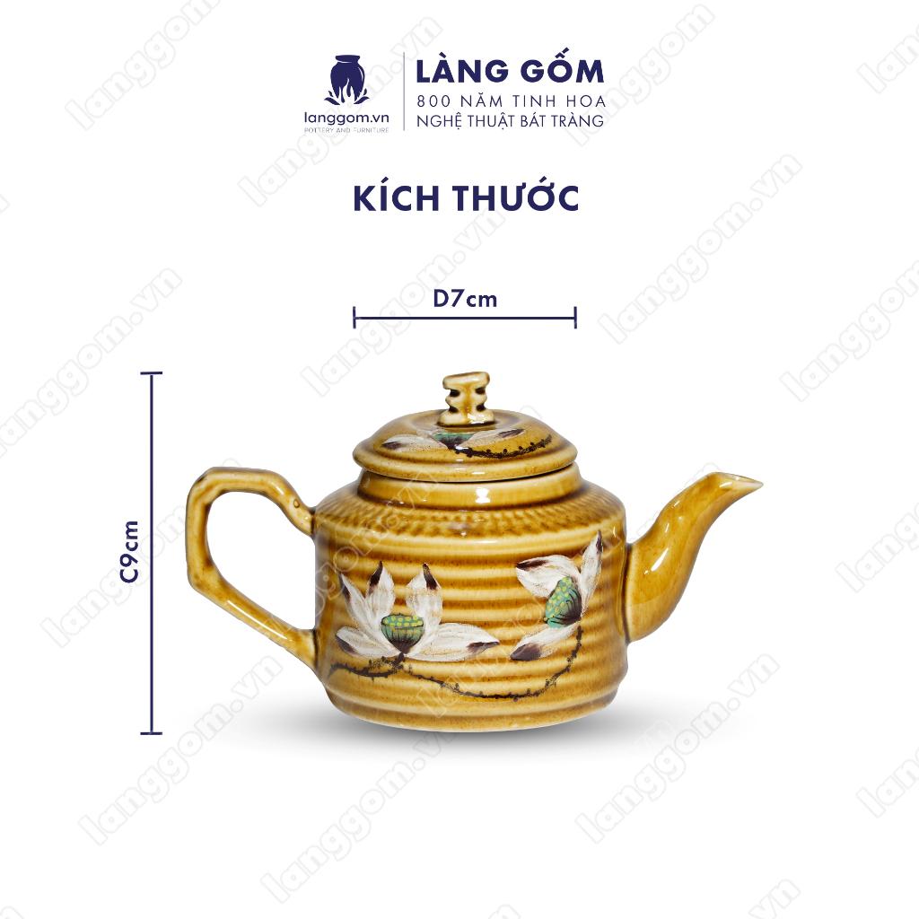 Bộ ấm chén Men hỏa biến chữ thập - Gốm sứ Bát Tràng - Làng Gốm