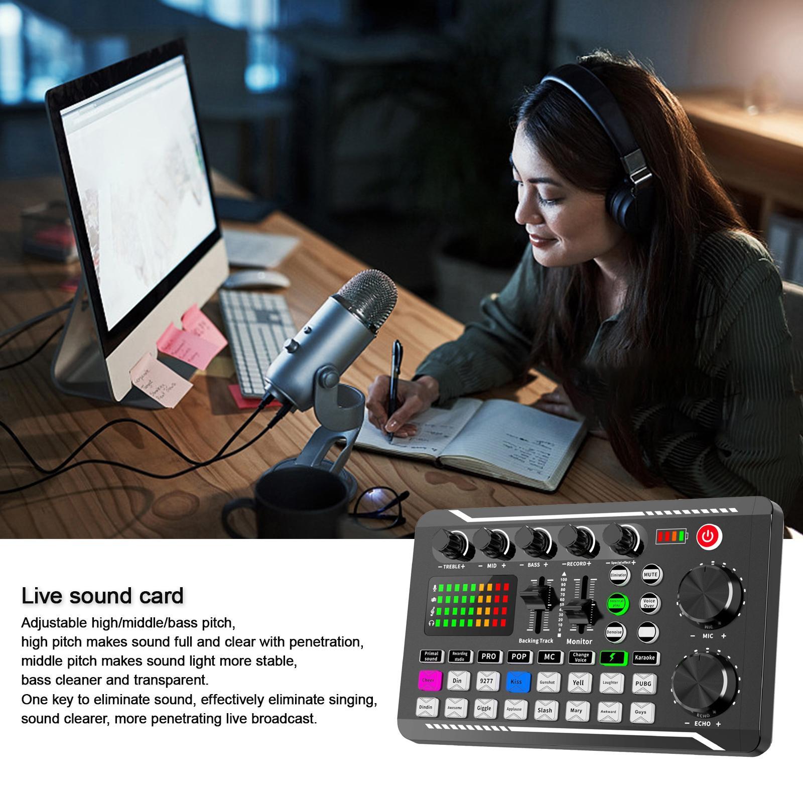 Sound Card Voice Changer with Effects for Karaoke Singing 800mAh