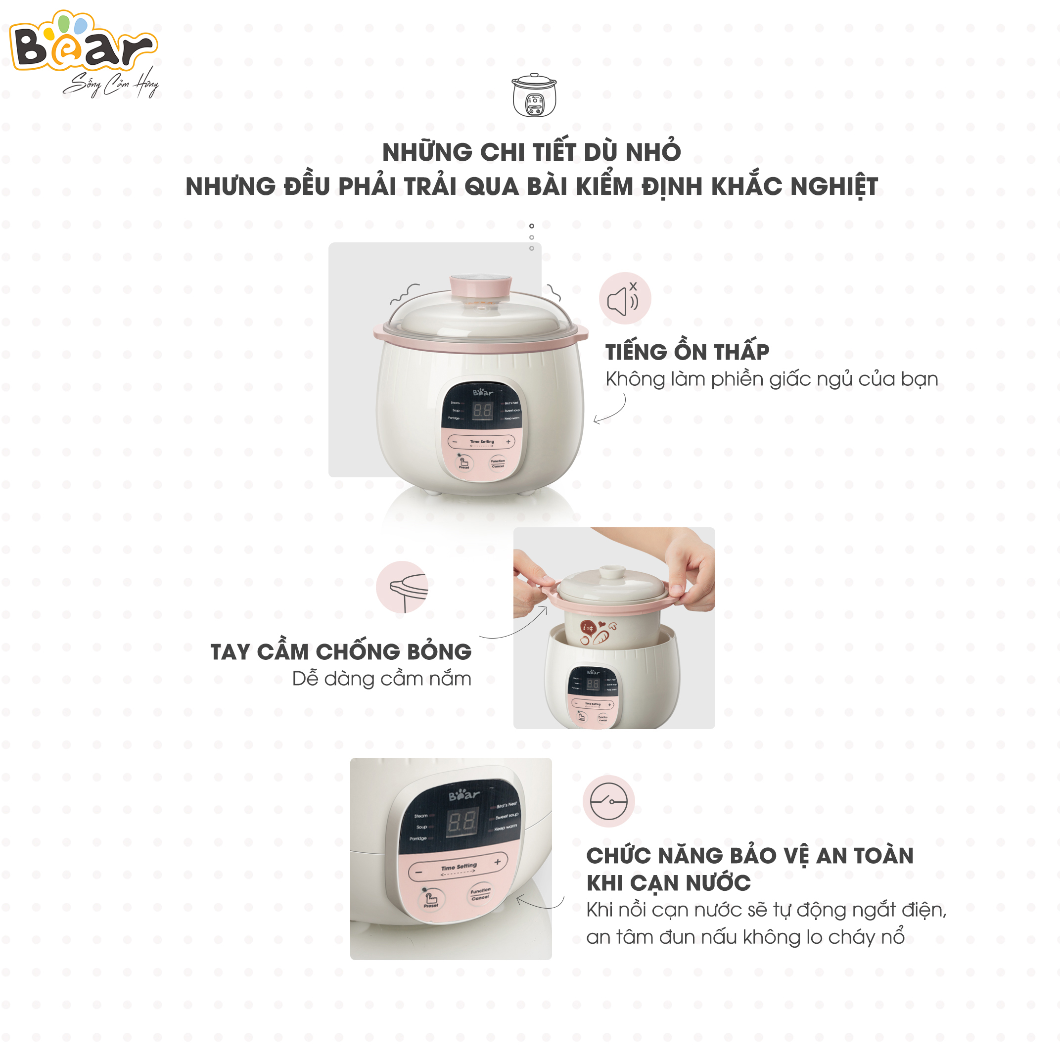 Nồi nấu chậm 0.8L SUBE001.01 - Có lồng hấp