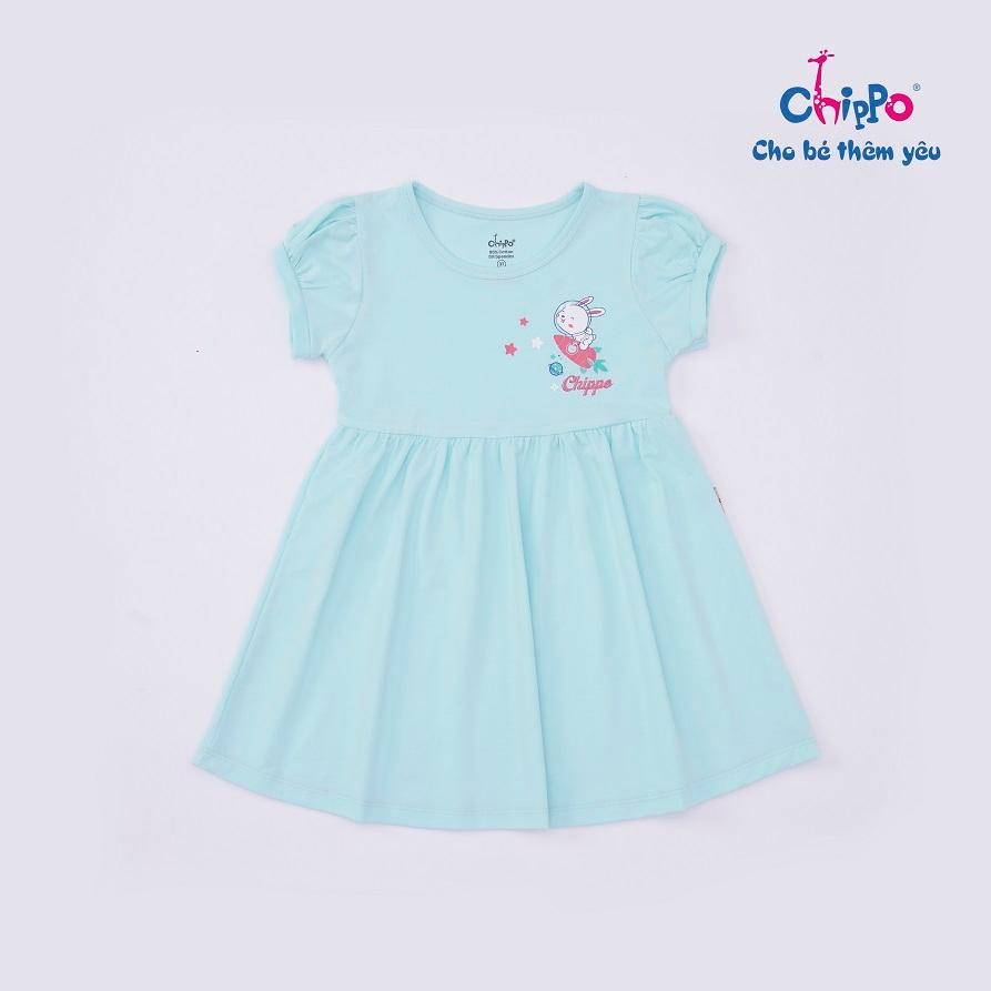 Váy cổ tròn Chippo cho bé gái chất liệu 100% Cotton Váy thun Đầm cho bé từ 1 đến 5 tuổi (10-19Kg)