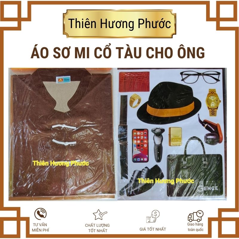 Quần áo sơ mi cổ trung quốc cao cấp ông