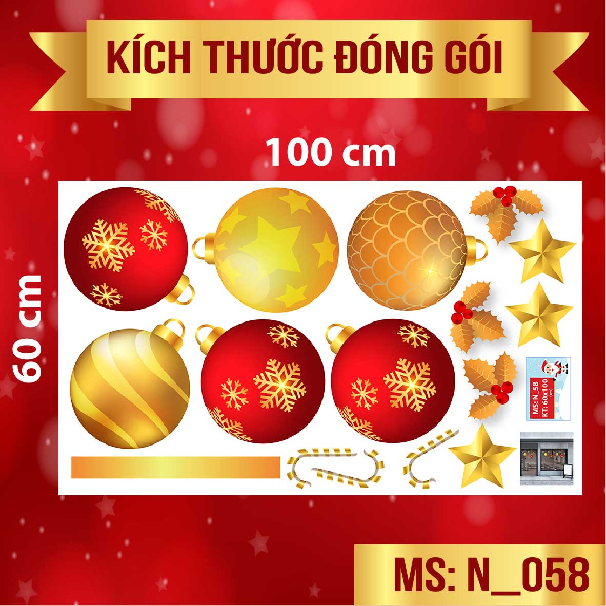 DECAL TRANG TRÍ NOEL 2021 COMBO SỐ 68