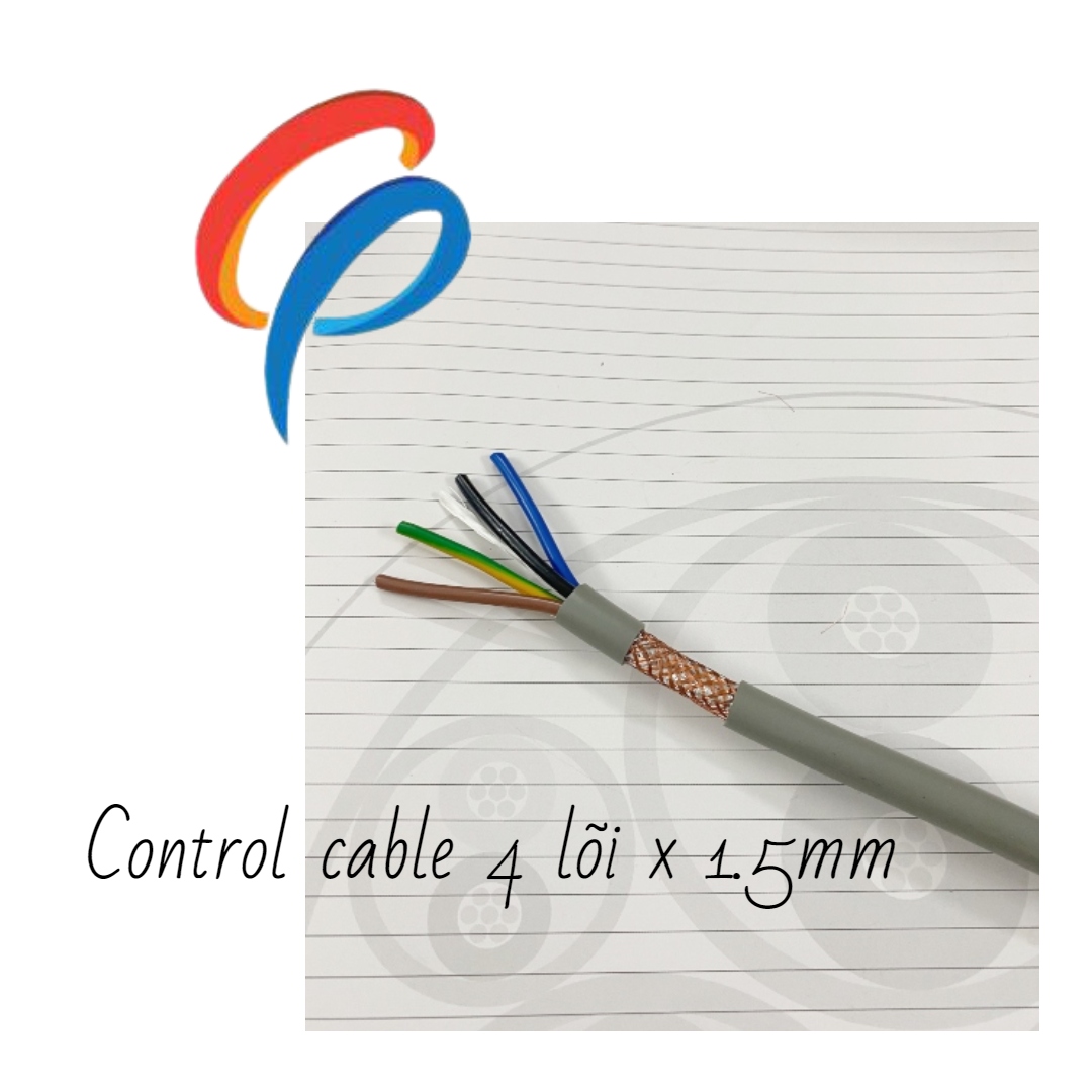 Cáp điều khiển 4 lõi x 1.5mm có lưới chống nhiễu điện áp 500 volt
