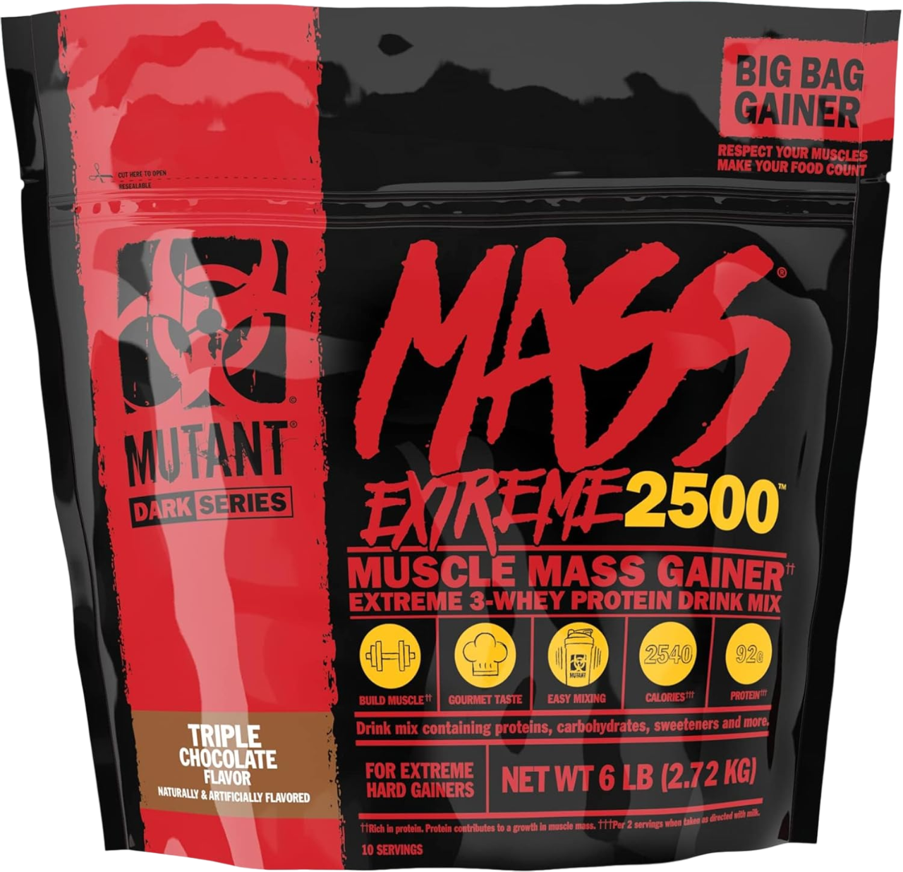 Mutant MASS EXTREME 2500, Sữa Hỗ Trợ Tăng Cân, Tăng Cơ Nạc, Calo và Protein Cao | Nhập Khẩu Canada