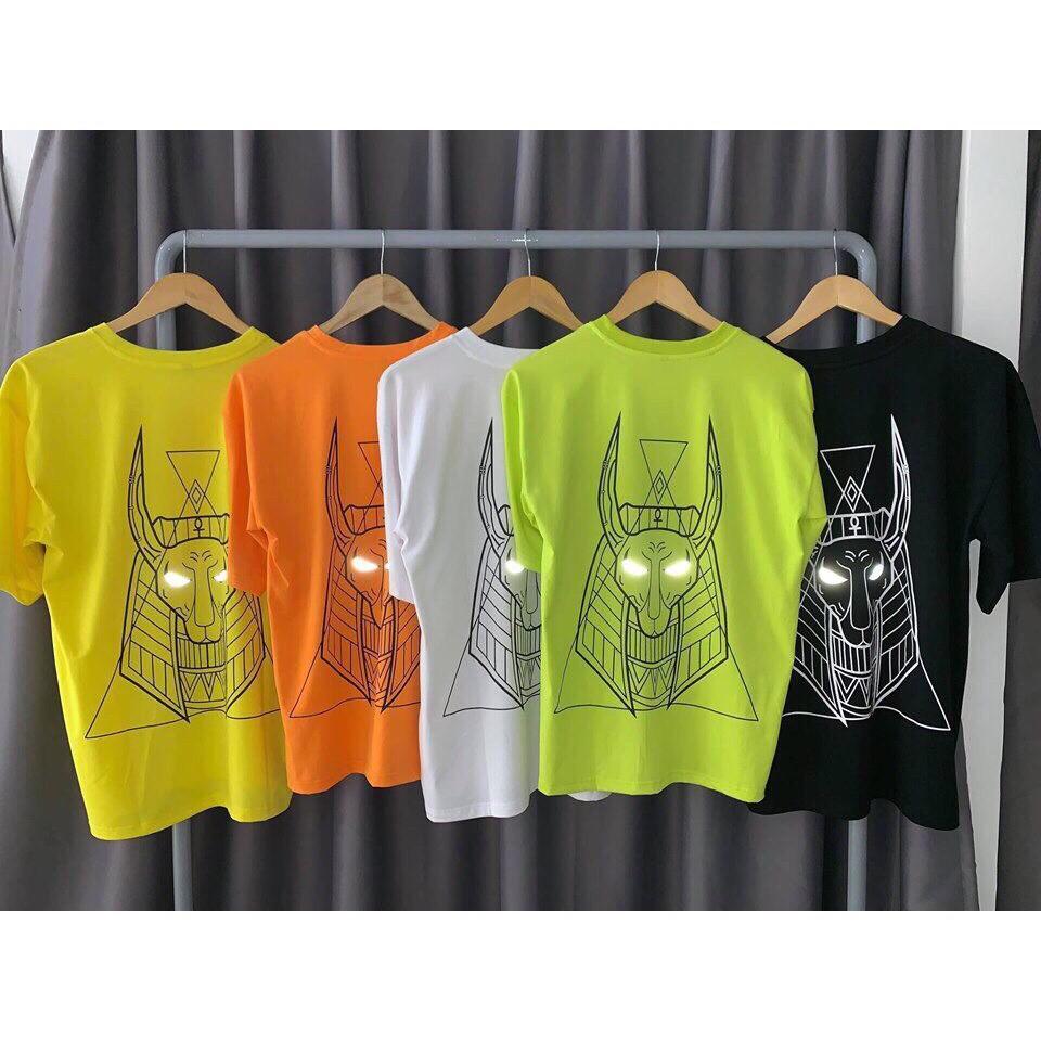 Áo thun tay lỡ phát sáng vải cotton co giãn y hình