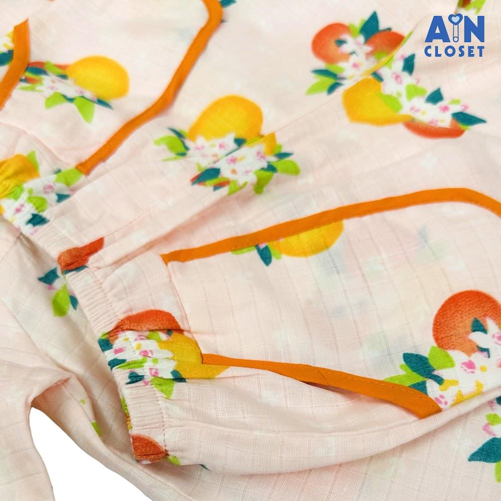 Bộ quần áo Dài bé gái họa tiết Hoa Cam Vàng Xô sợi tre - AICDBGLI5UWD - AIN Closet
