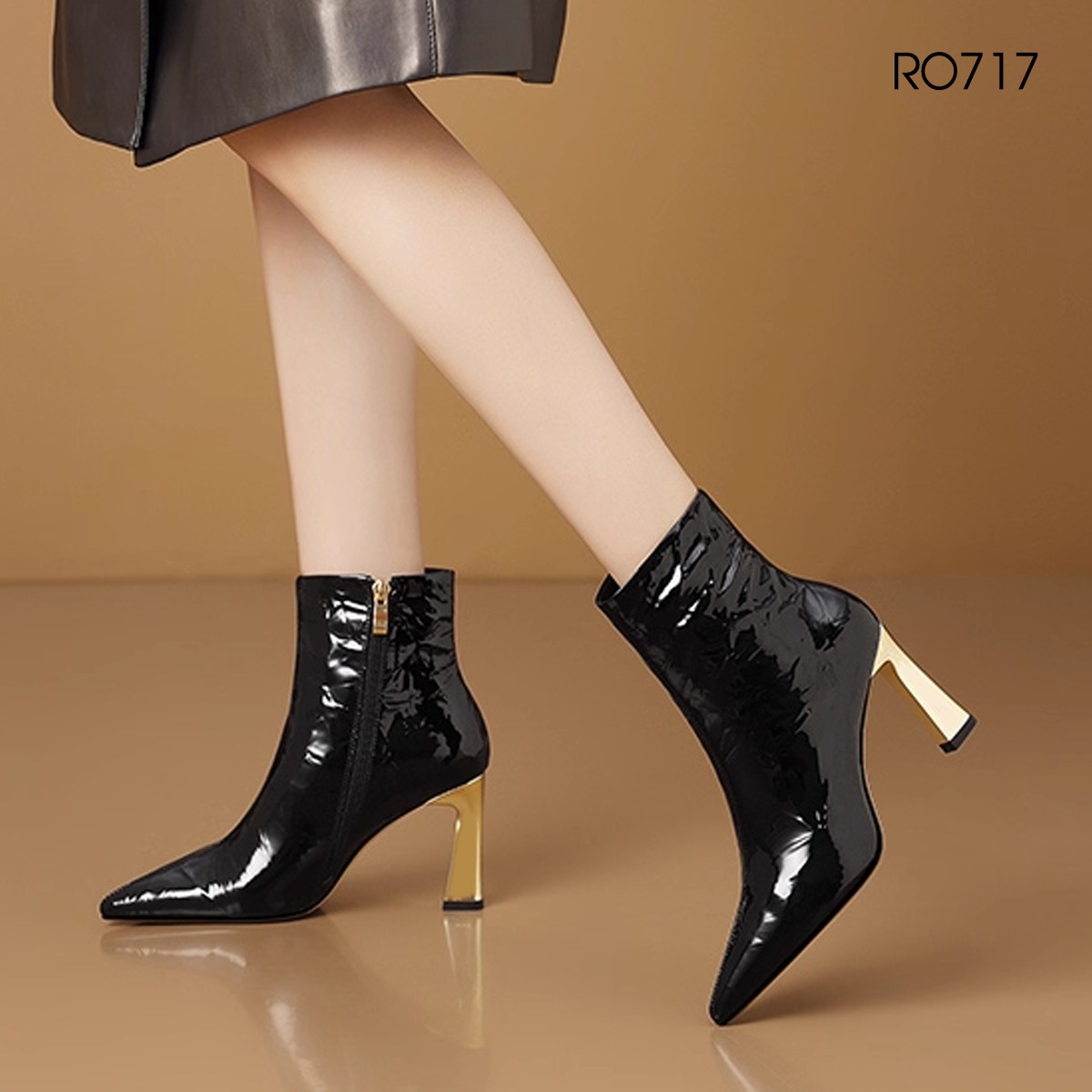 Boots thời trang nữ mũi nhọn, gót nhọn cao cấp ROSATA RO717- 9p - BKSTORE