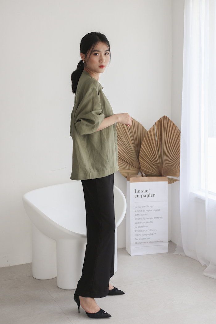 De Leah - Quần Suông Dây Nơ Eo - Đen