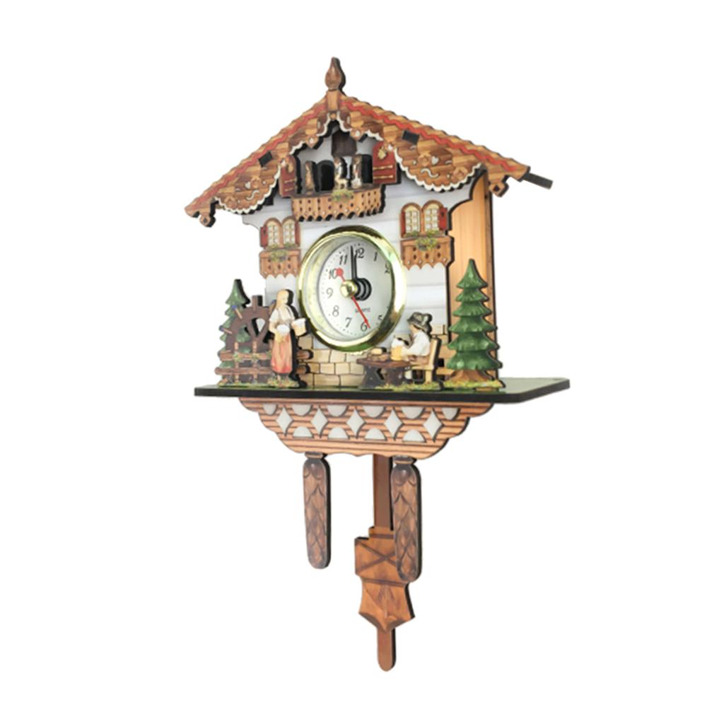 Wooden Cuckoo Clock Decorative Wall Clock with Quartz Movement Novelty Gifts