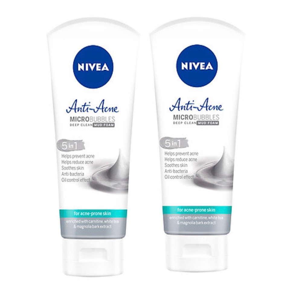 Bộ 2 Sữa rửa mặt NIVEA Anti-Acne khoáng chất giúp ngừa mụn (100g*2)