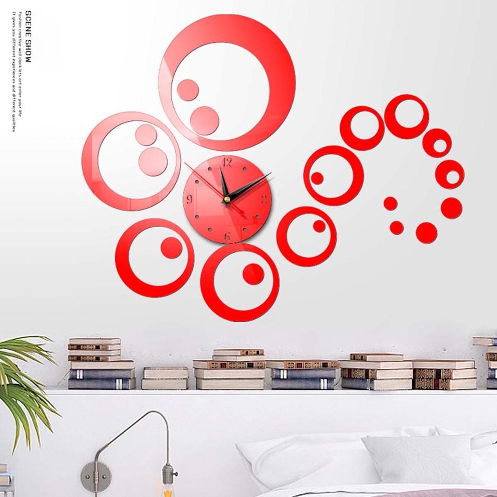 AA Creative 3D Acrylic Wall Sticker Household Living Room Office Mirror Mute Decorative Wall Sticker Clock