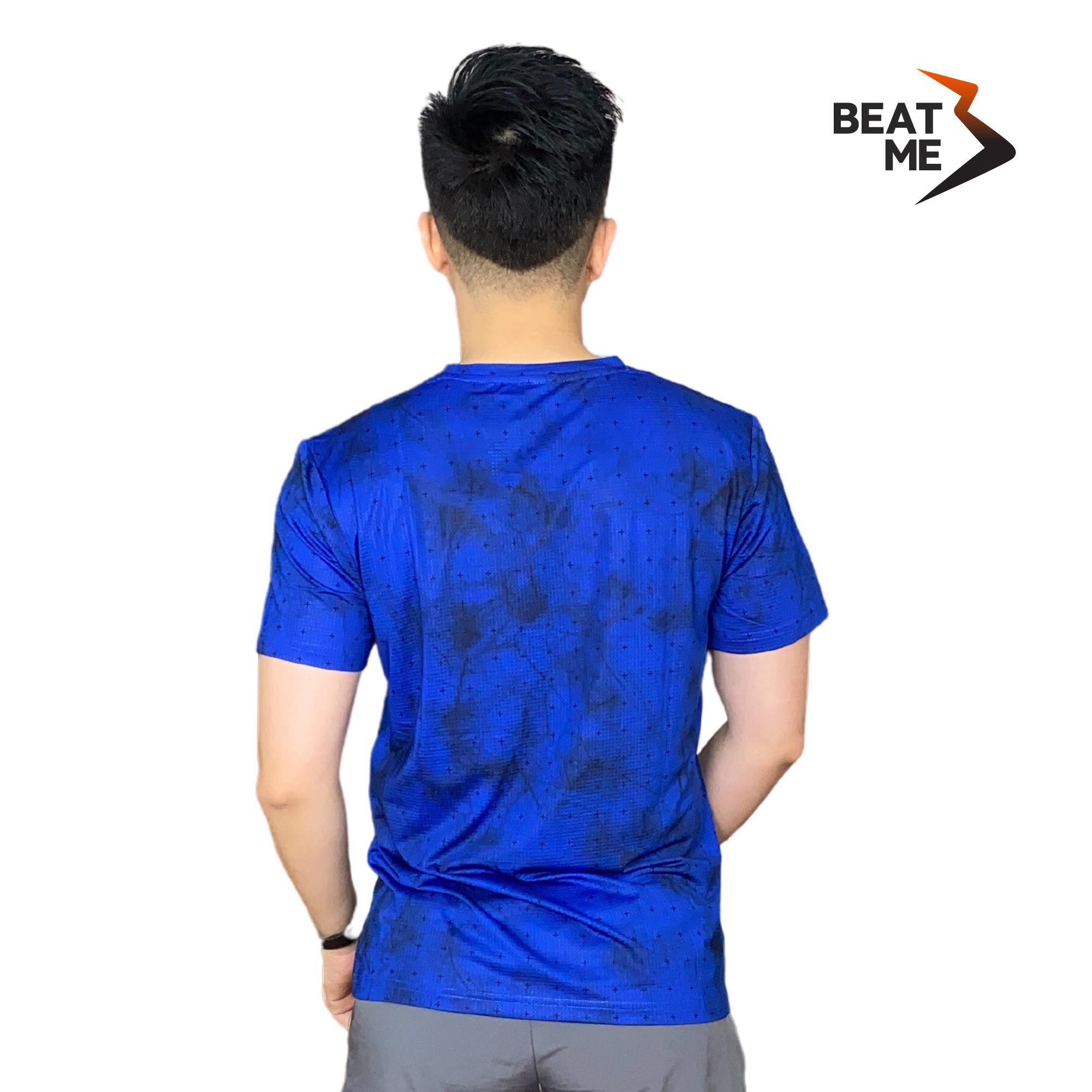 Áo Thun Nam Thể Thao Cổ Tròn Tập Gym Chạy Bộ Beatme Form Vừa Vái Siêu Mát Màu Xanh Loang Thoải Mái Tập Luyện Mùa Hè Thấm Hút Mồ Hôi