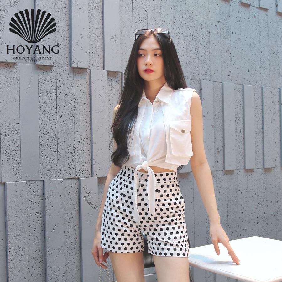 Áo Croptop Cổ Sơ Mi Túi Hộp Cool Ngầu HOYANG A133