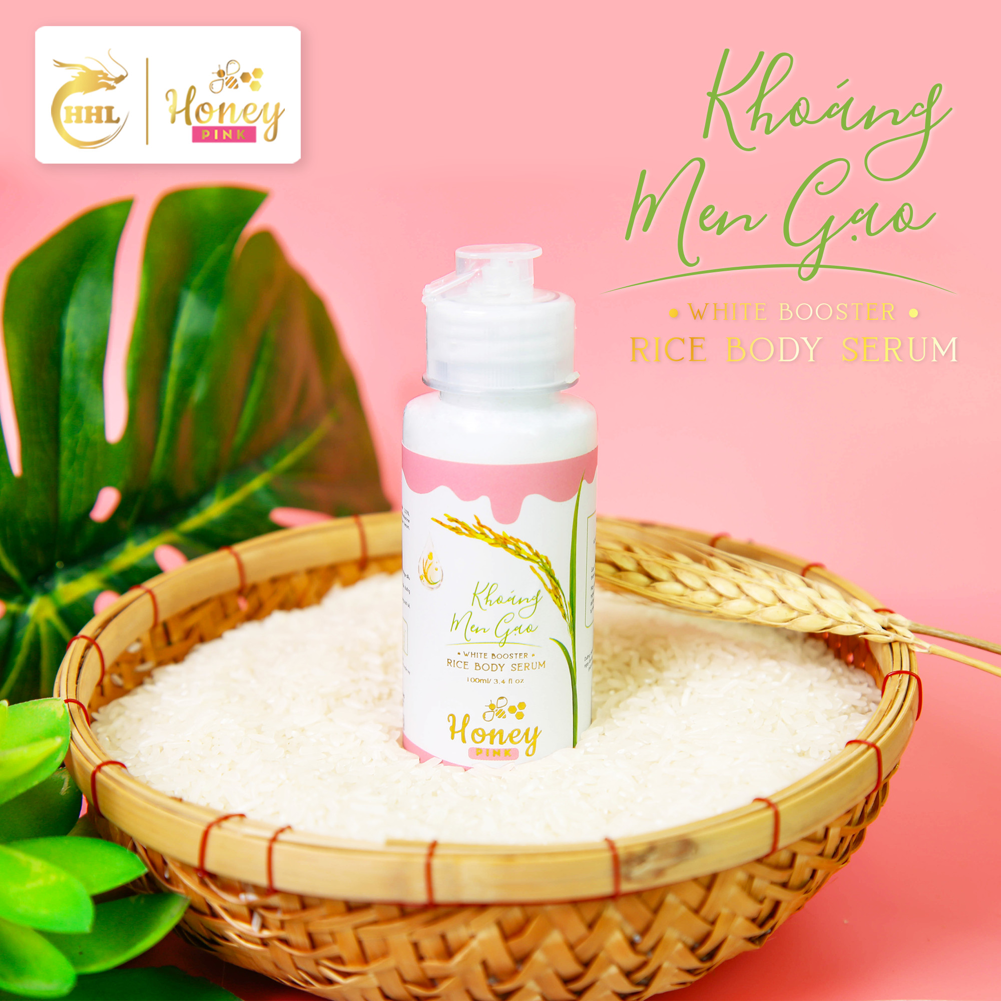 SERUM BODY HONEY PINK - Serum body khoáng men gạo