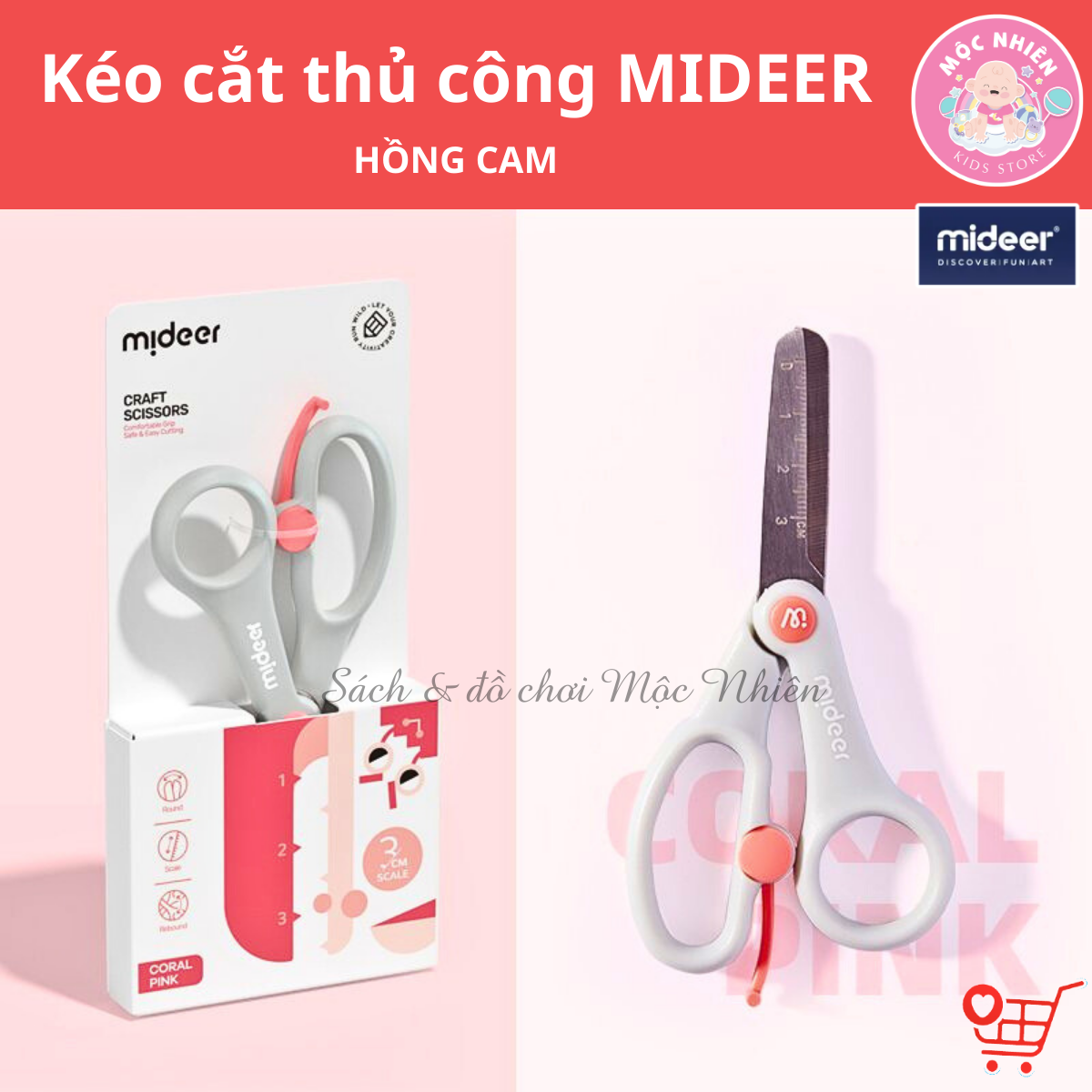 Kéo Cắt Thủ Công An Toàn Cho Bé (1 cái) - Chính Hãng Mideer - Dành Cho Bé Từ 3 Tuổi