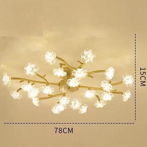 Đèn chùm pha lê 3 màu ánh sáng trang trí nội thất hiện đại - kèm bóng LED chuyên dụng
