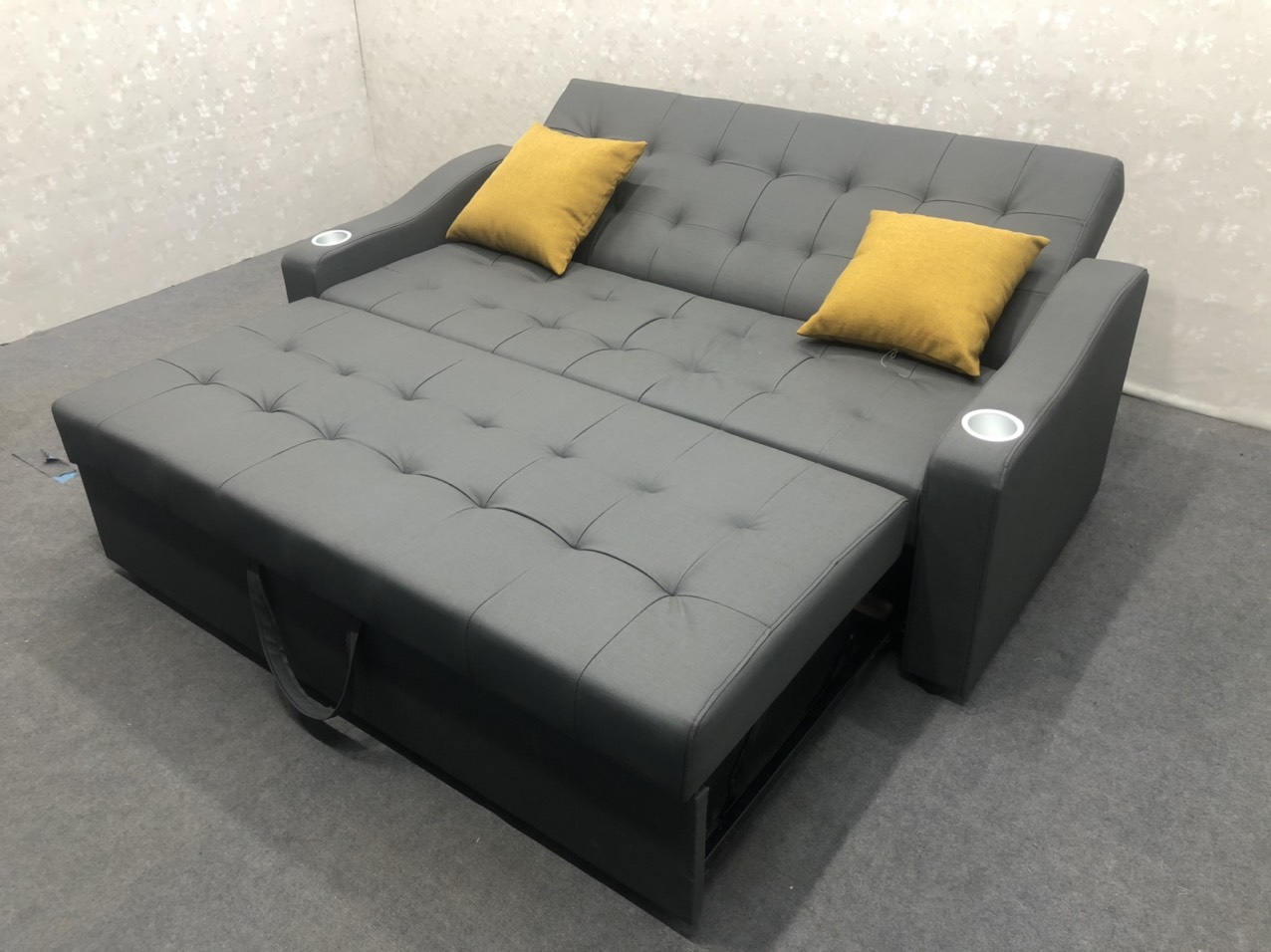 Ghế Sofa Giường Kéo Hiện Đại Cho Phòng Khách, Sofa Bed Kích Thước 180cm x 190cm x 85cm Đệm Mút Cực Kỳ Êm Ái Mã HGK-13