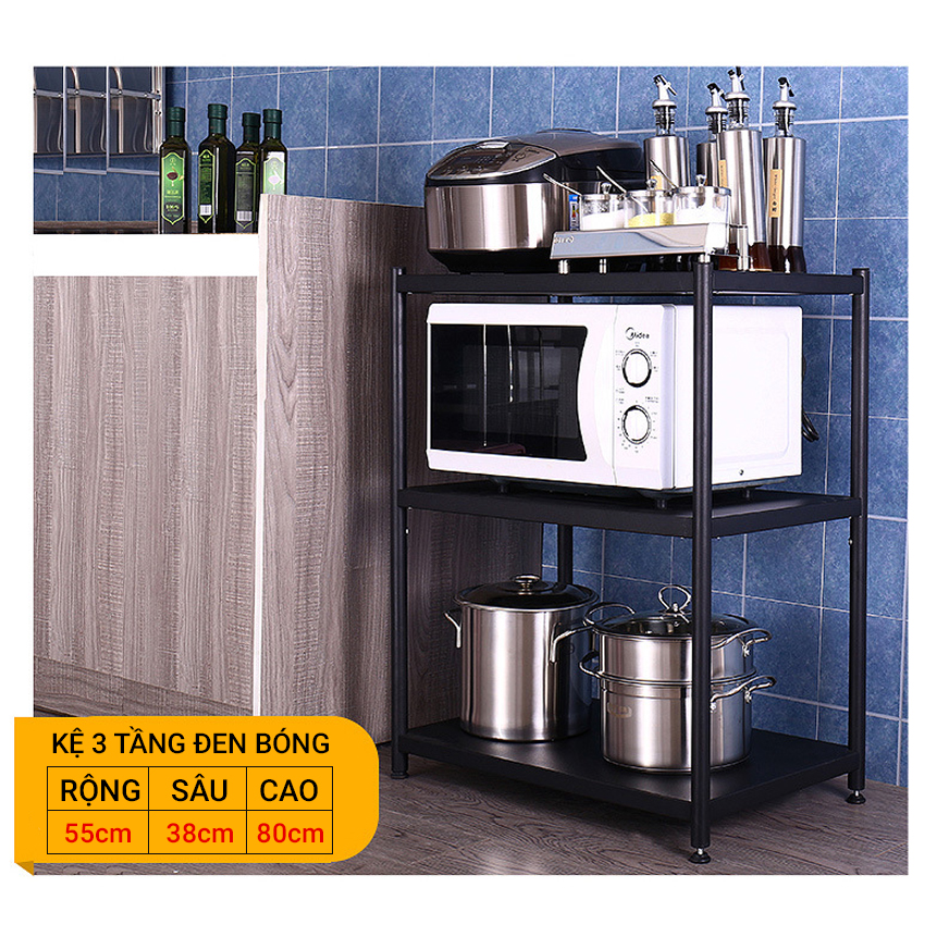 [INOX 304] Kệ Để Đồ Nhà Bếp Đa Năng VANDO Để Lò Vi Sóng, Nồi Cơm Sơn Chống Han Gỉ