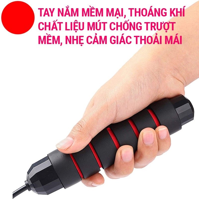 Dây Nhảy Tập Thể Dục Thể Thao Tập Gym Lõi Cáp Bọc Cao Su Cao Cấp 2,7m Có Thể Điều Chỉnh Độ Dài