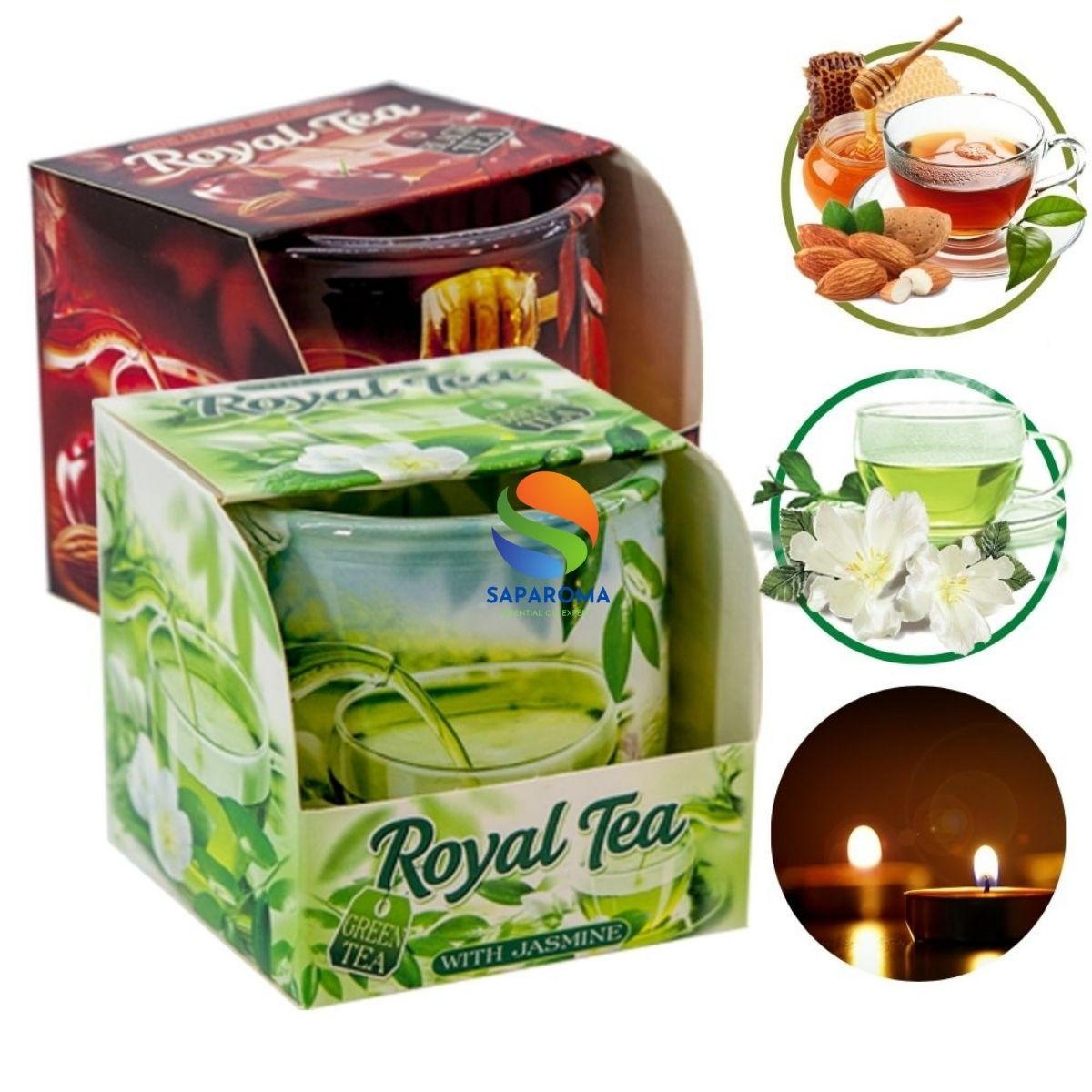 Combo 2 ly nến thơm tinh dầu Bartek Royal Tea 100g - trà hoàng gia, nến trang trí, thơm phòng, thư giãn, hỗ trợ khử mùi