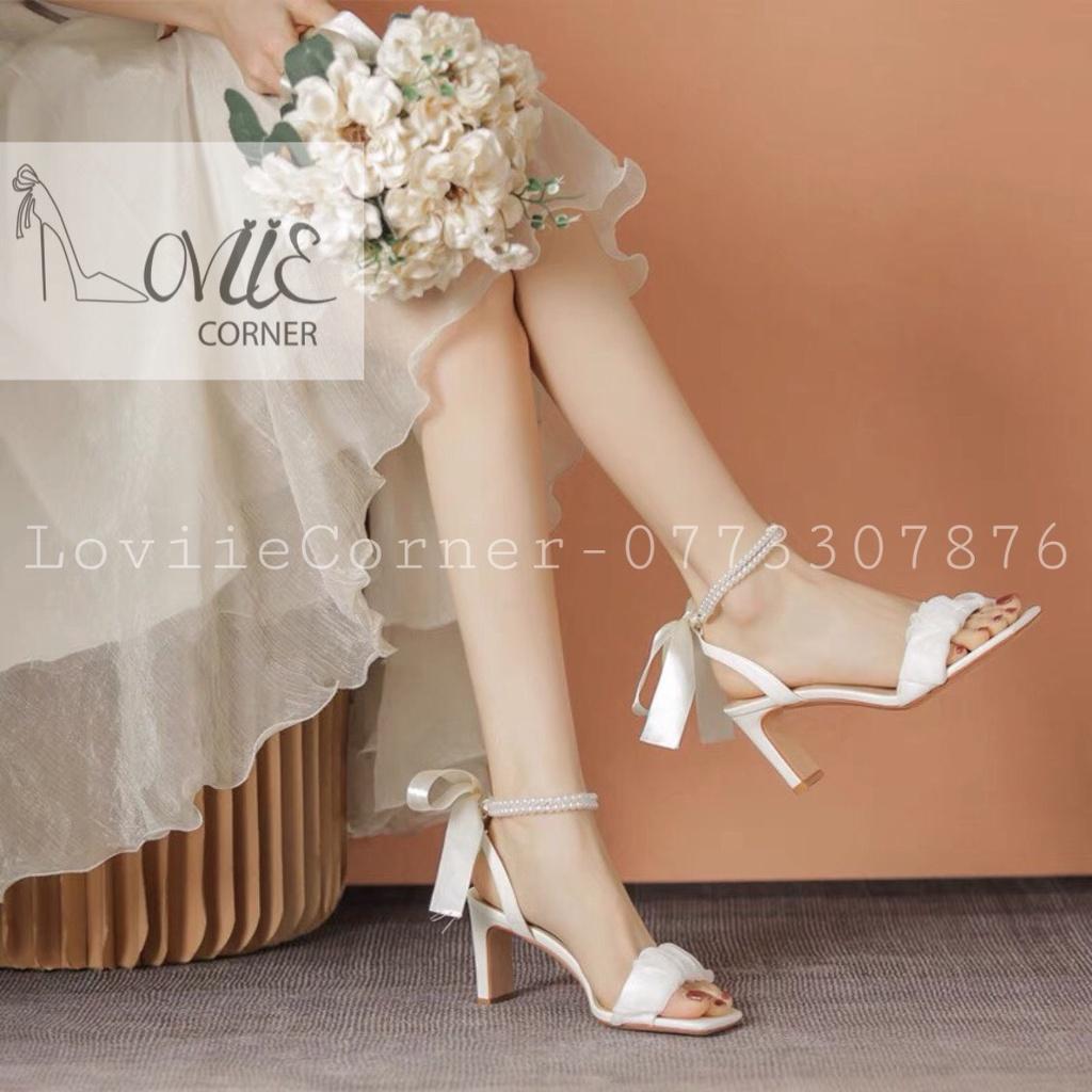 SANDAL CAO GÓT LOVIIECORNER - GIÀY THỜI TRANG QUAI NGANG BÈO NHĂN - GUỐC NỮ HẬU SAU KẾT NƠ NỮ TÍNH G220722