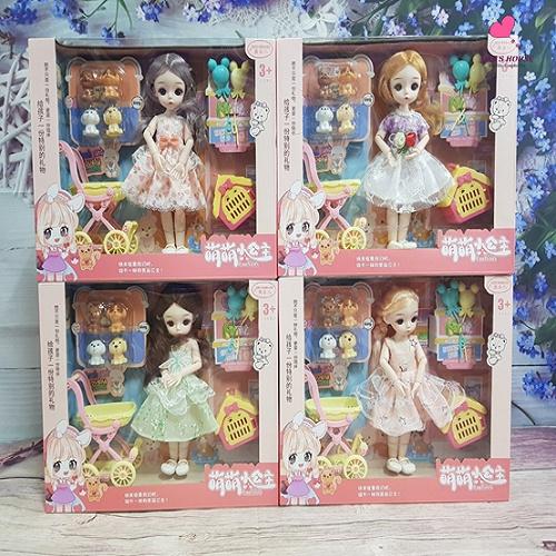 Đồ Chơi Búp Bê BJD Chibi Xe Đẩy Thú Cưng