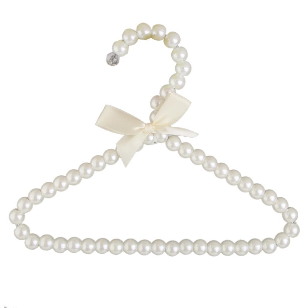 4-15pack Beaded Metal Clothes Trousers Hanger Hook for Children White