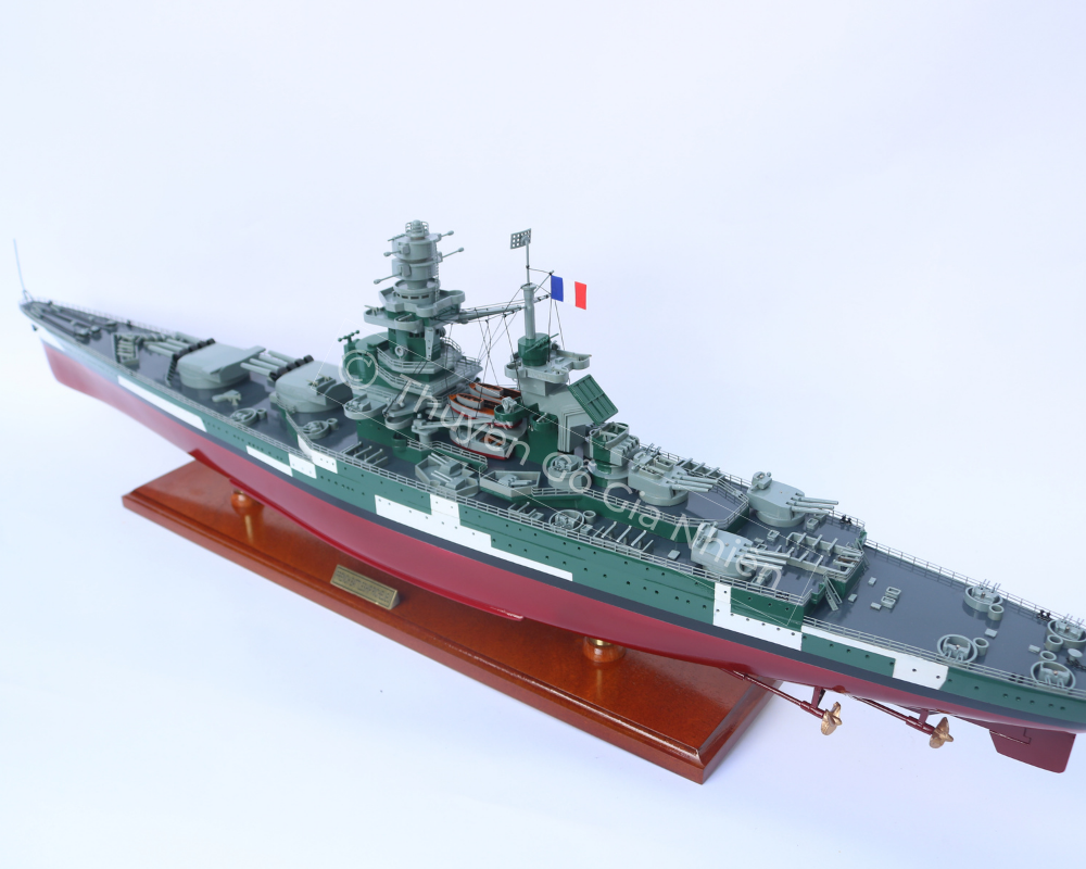 [Giá xưởng] Mô Hình Thuyền Gỗ Phong Thủy Dạng Thuyền Chiến FRENCH BATTLESHIP RICHELIEU Chính Hãng Hàng Xuất Khẩu Chất Lượng Cao (Giá