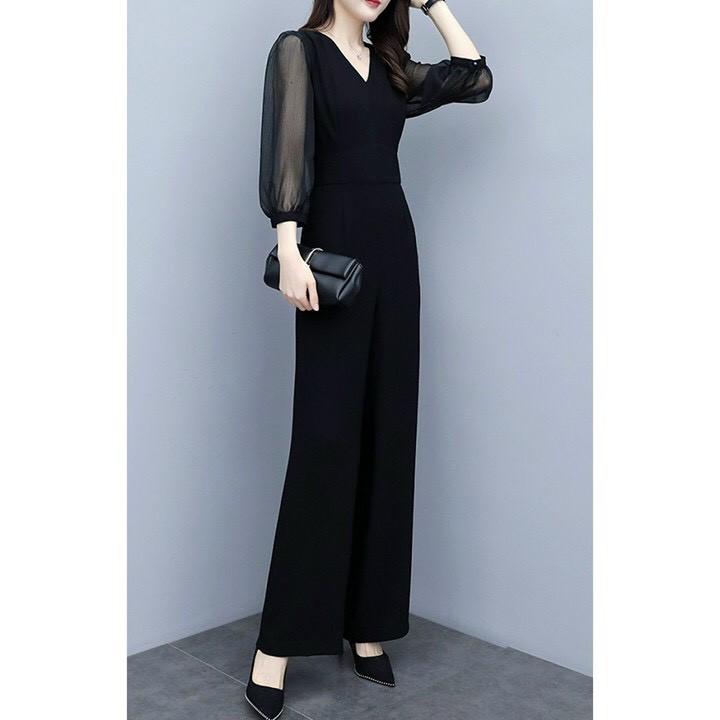 jumpsuit tay lưới thời trang sang trọng