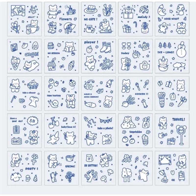 Sticker 100 miếng dán Bear Village