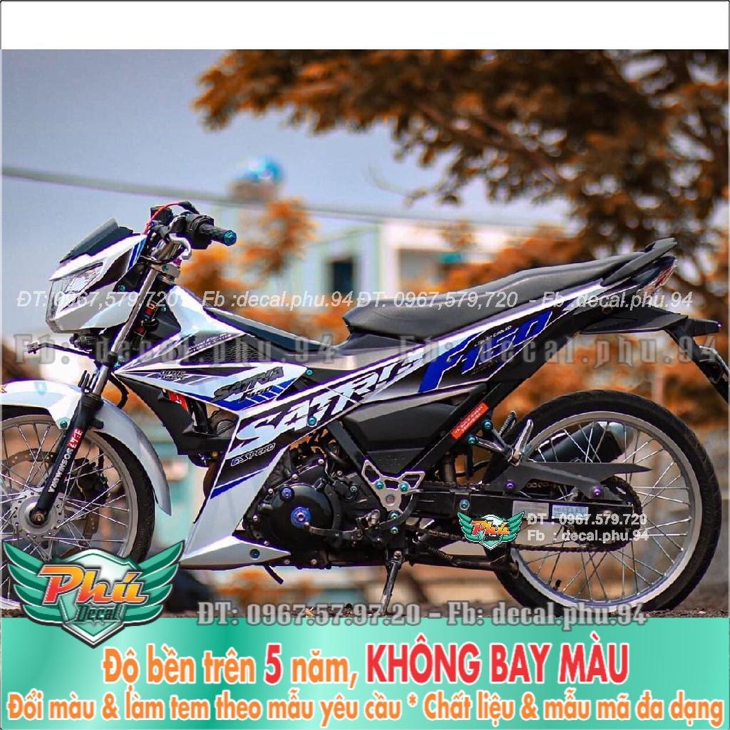 Tem Rời Satria Trắng xanh Racing  -1